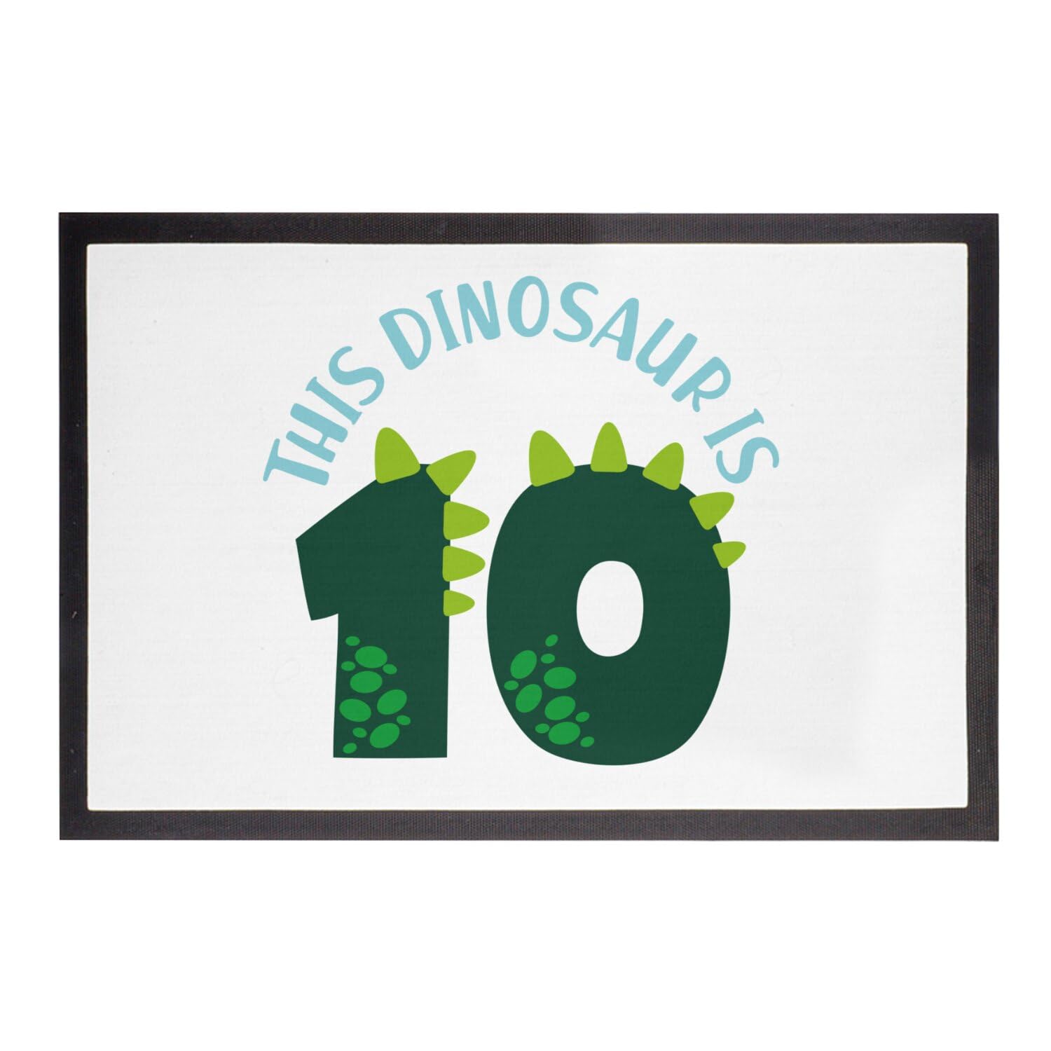 Paillasson Blanc Dinosaur 10 Birthday idée cadeau fête de 10 ans