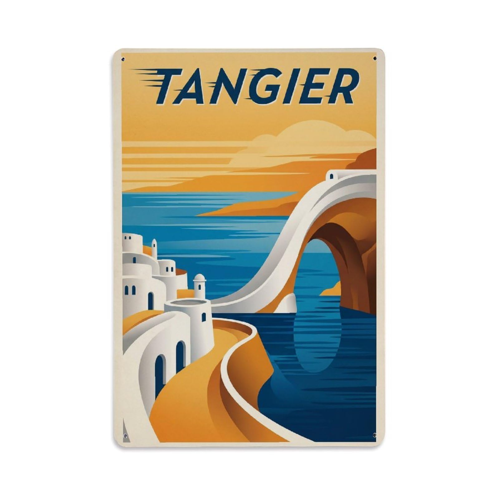 Gead 8X12inch Style Tangier Morocco Travel Retro Metal Tin Sign