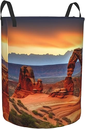 Miniatura 2 de Arches National Park print Circular Hamper Waterproof Storage Bin Organizer Basket Laundry Hamper With Handles For Clothes Toys Medium