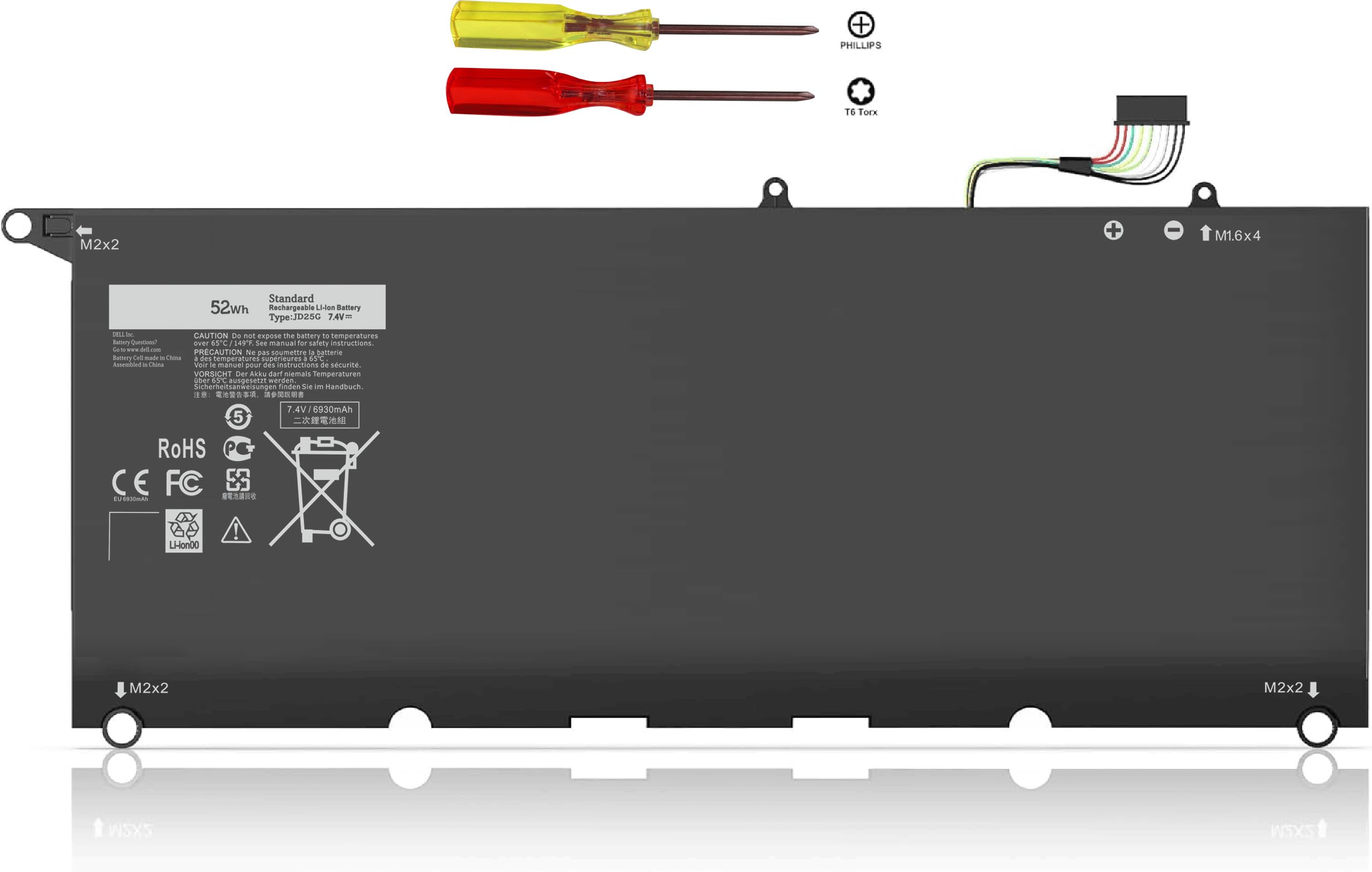 Amazon.com: Menlonigt XPS 13 9350 9343 JD25G 90V7W Battery for