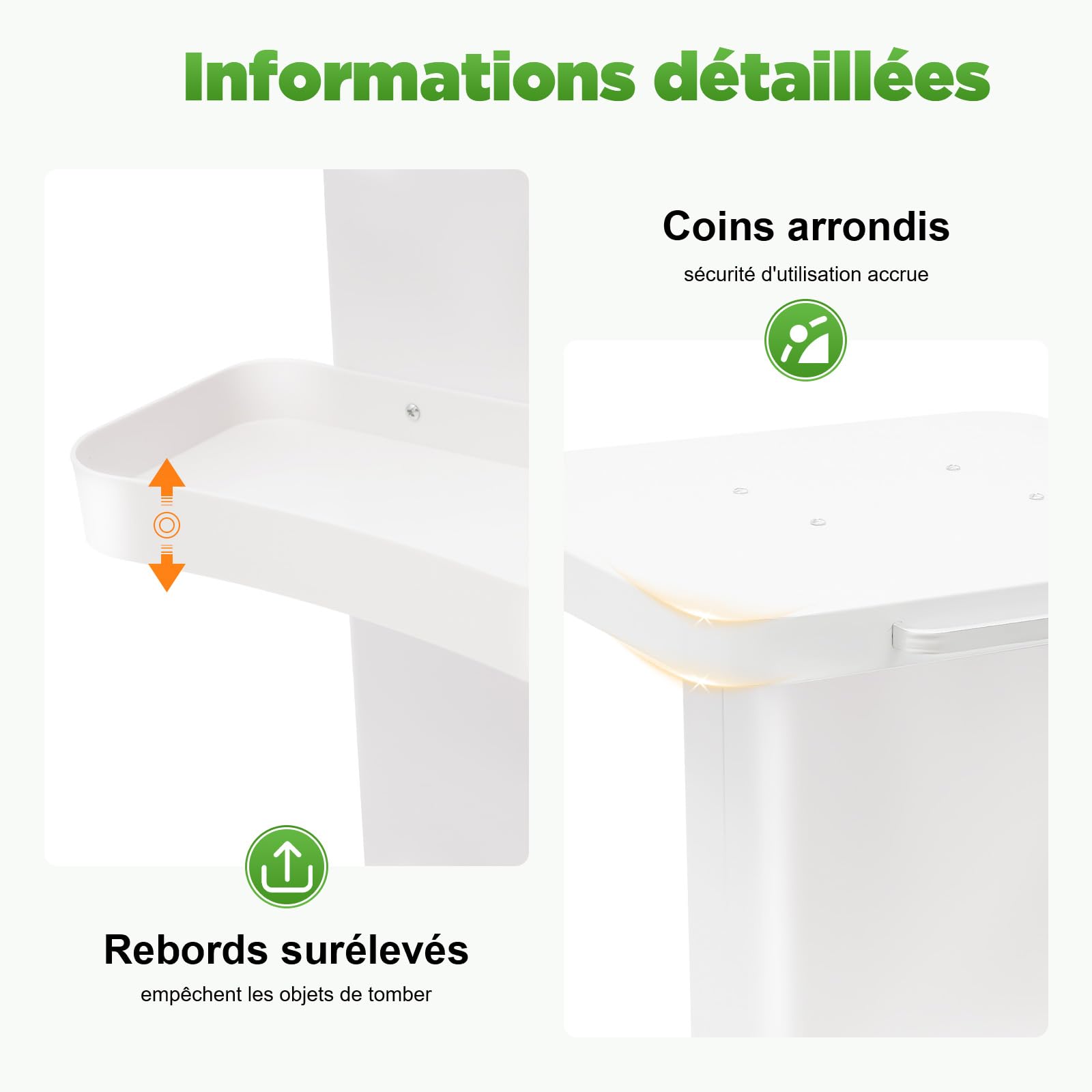 Chariot de Salon de Beauté Mobile Support Instruments de Beauté Multifonction à Roulettes Blanc