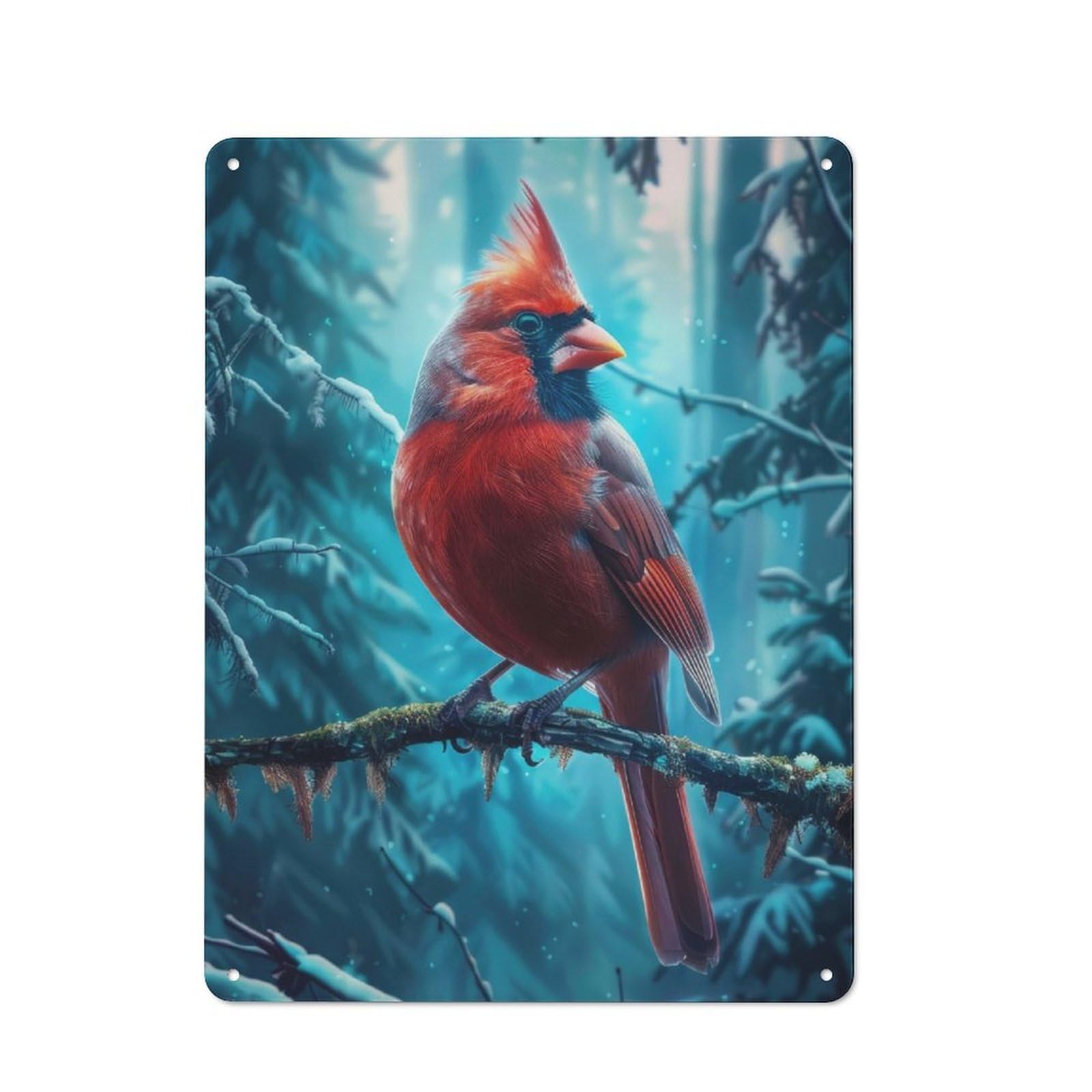 Junmoney Red Cardinal Bird Retro Printed Metal Sign 40X30cm For Garage Or Workshop, For Garage, Workshop And Man Cave Decoration