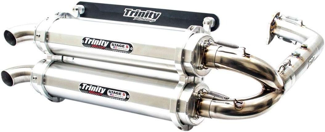 Trinity Racing TR4153D Stage 5 Dual Exhaust System - Brushed Muffler