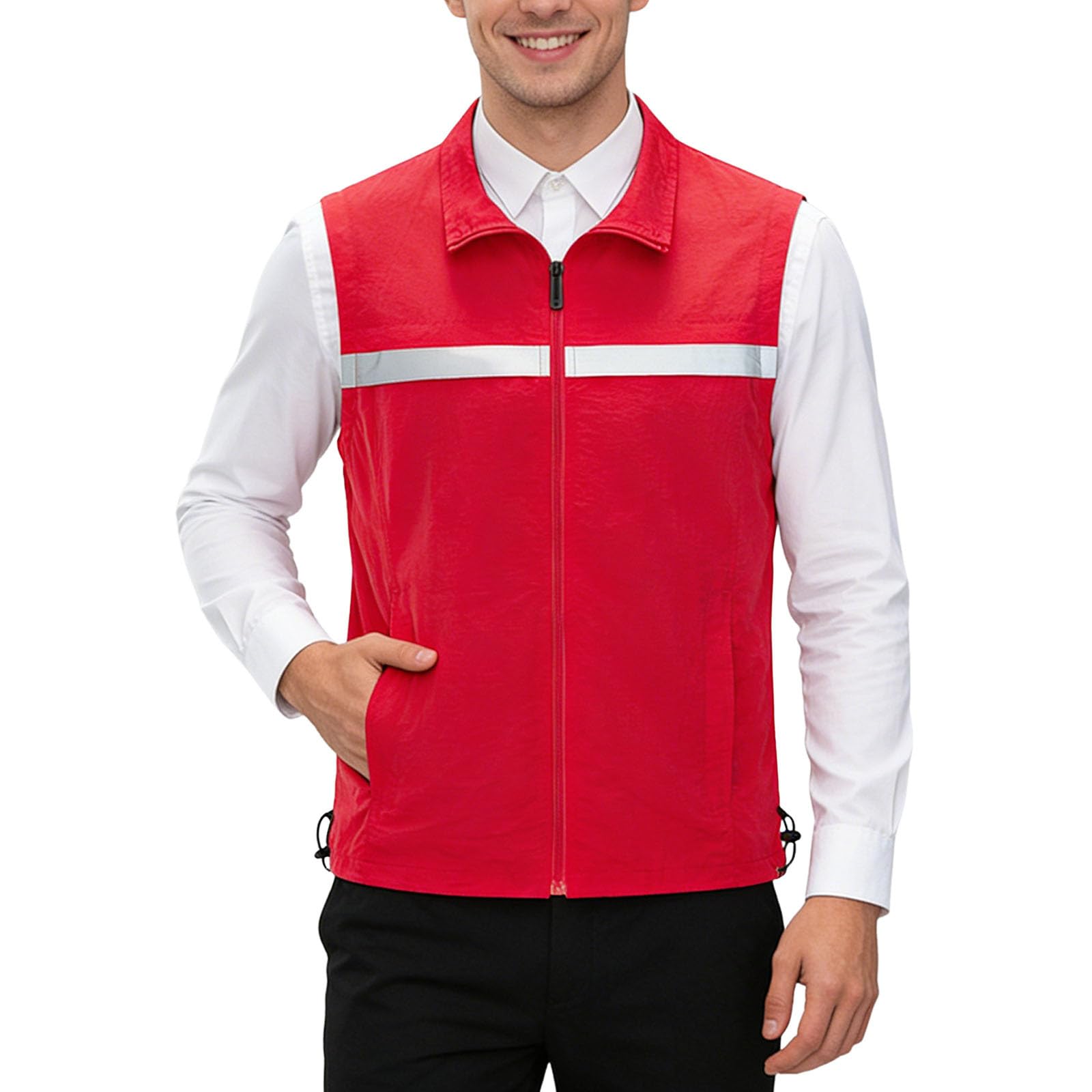 Gilet haute visibilité pour travaux de sécurité, gilet réfléchissant avec poches, veste d'avertissement d' pour activités extérieures