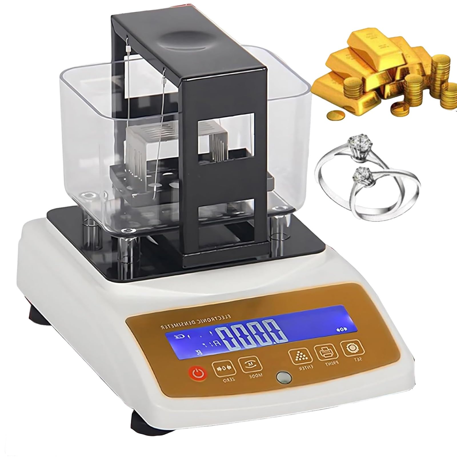 Analizator Próba złota I Tester Wartości K Złota Z Precyzyjnym Miernik gęstościem 0,0001 g/cm³ Do Testowania Biżuterii, Lombardów I Laboratoriów(Shop-120g)
