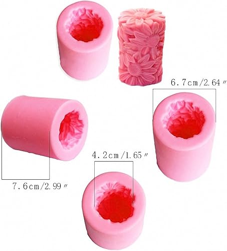 Miniatura 3 de Helianthus - Molde de vela de girasol 3D para jabón hecho a mano, bomba de baño, barra de loción, chocolate, gelatina, crayón, cera