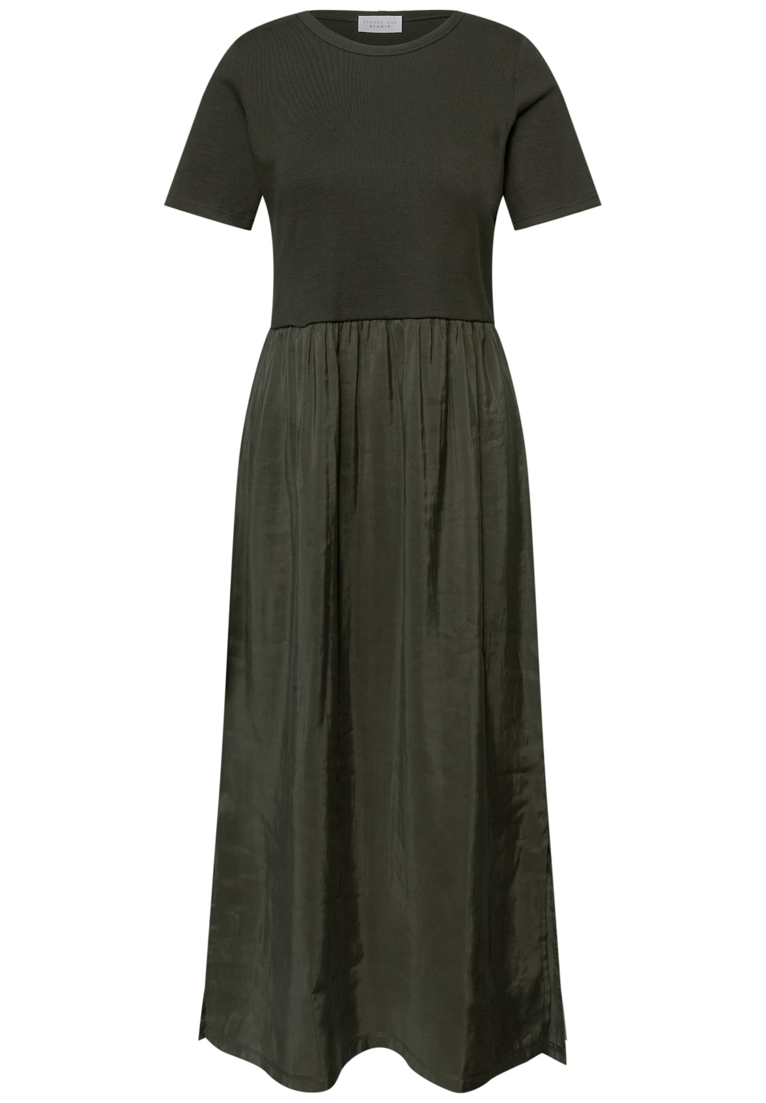 Street One Studio Midi-Kleid mit Rundhals und Strukturmix
