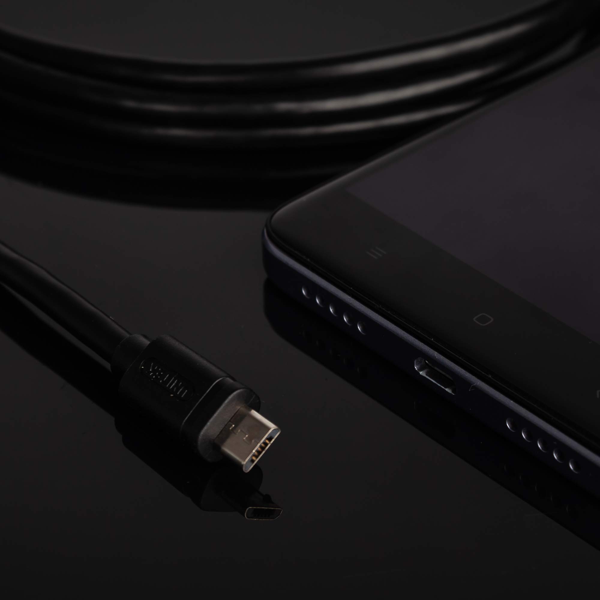 UNITEK Kabel micro USB OTG │ gniazdo USB na microUSB On-the-Go adapter do smartfonów, tabletów │ 480 Mbps, 20 cm długości, czarny │ kompatybilny z Samsung Galaxy S6 S7 Edge, Tab 3, Huawei P9/P10 Lite