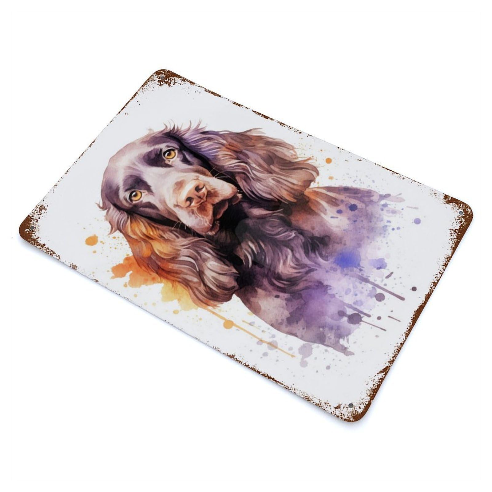 English Springer Spaniel 11.8"x7.9" Vintage Rust Metal Sign, Shabby Chic Decor for Garage, Bar And Workshop Decor