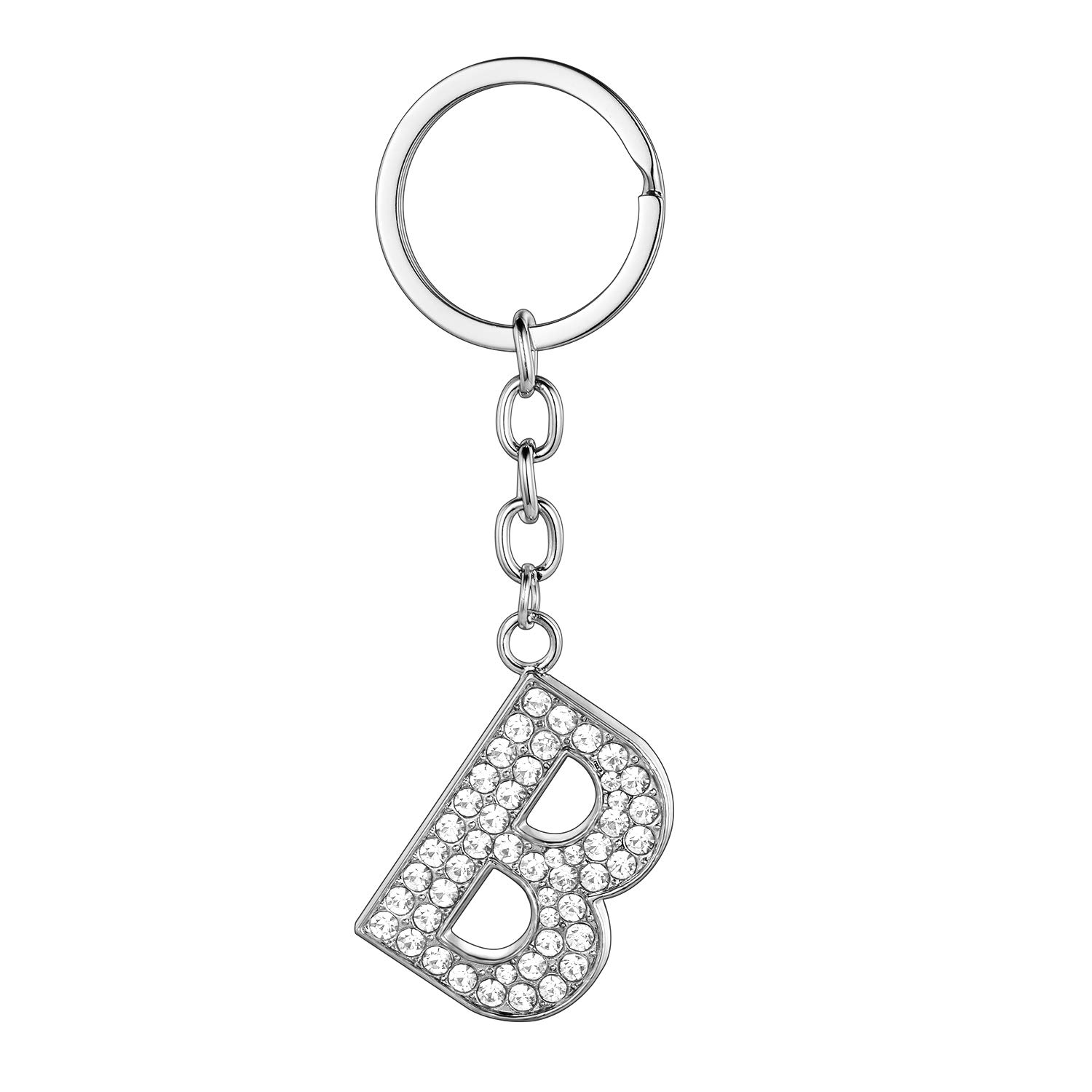 BESPMOSPA-Z Initials Letter Keychain Best Friend Gift Keychains for Women Shiny Crystal Keyring Birthday Gifts