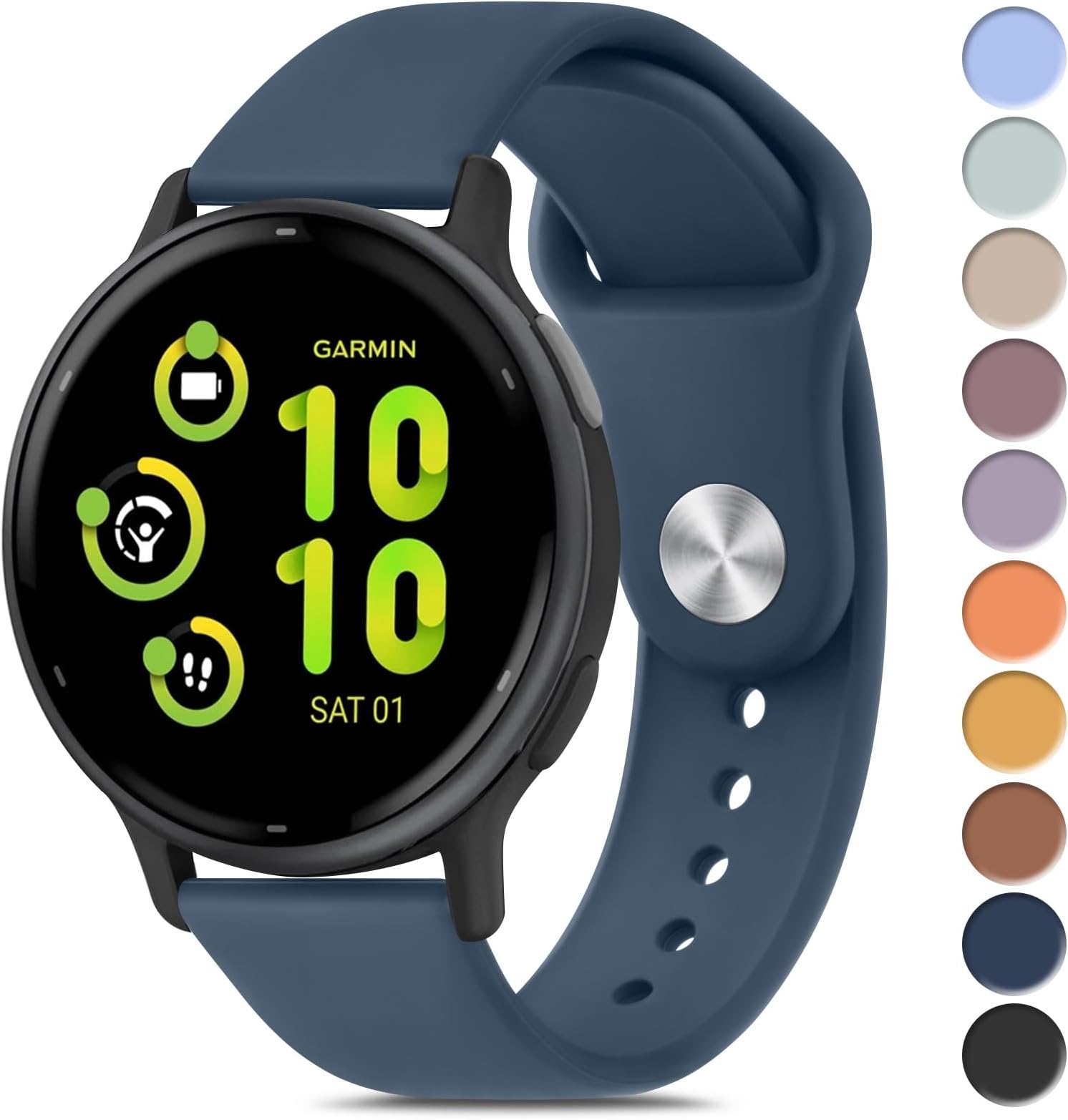 Meliya Bands Compatible with Garmin Vivoactive 5 / Vivoactive 3 Watch Band, Garmin Venu 2 Plus / Venu Sq / Venu Watch Bands Women Men, Soft Silicone Sport Replacement Strap for Garmin Vivoactive 5, Vivoactive 3 Music, Venu 2 Plus, Venu Sq, Venu, Vivomove Sport, Forerunner 645 / 245 Music Smart Watch