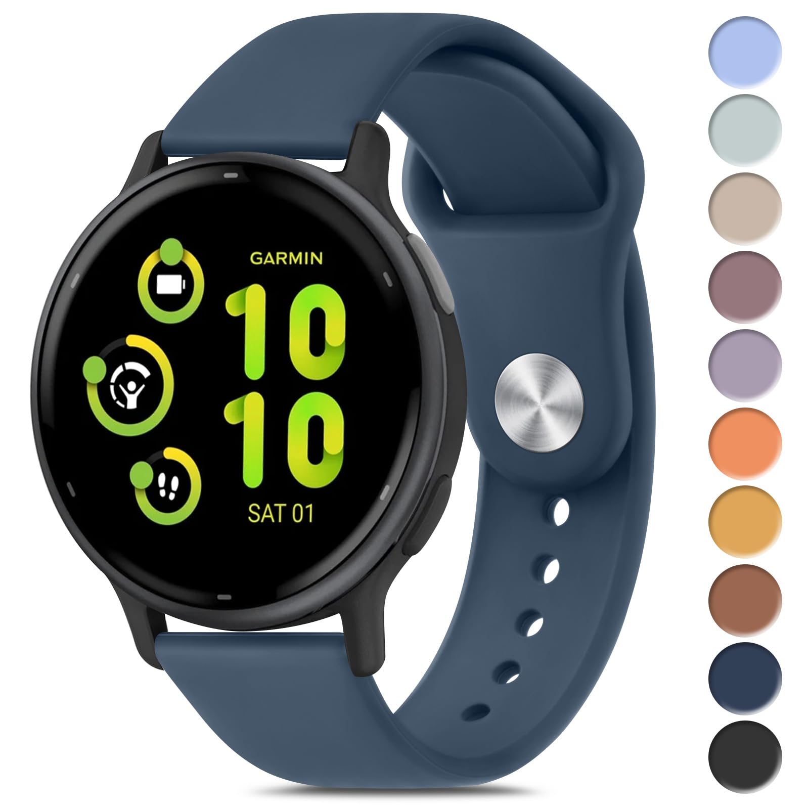 Meliya Bands Compatible with Garmin Vivoactive 5 / Vivoactive 3 Watch Band, Garmin Venu 2 Plus / Venu Sq / Venu Watch Bands Women Men, Soft Silicone Sport Replacement Strap for Garmin Vivoactive 5, Vivoactive 3 Music, Venu 2 Plus, Venu Sq, Venu, Vivomove Sport, Forerunner 645 / 245 Music Smart Watch