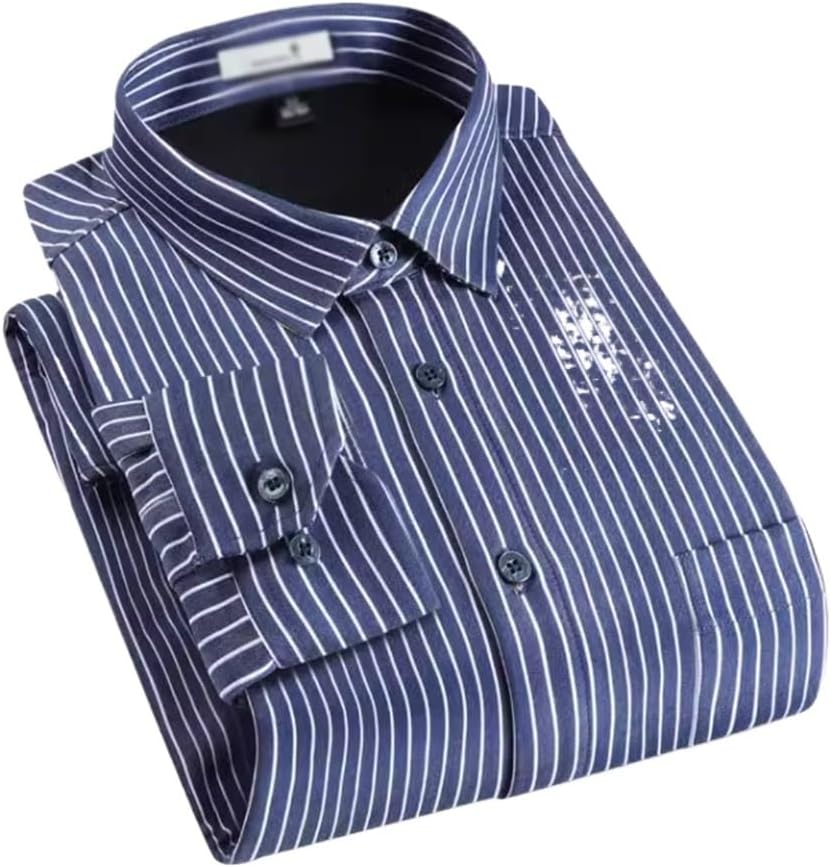 Long-Sleeved Shirt Men's Fall and Winter Models Light Mature Striped Men's Shirt