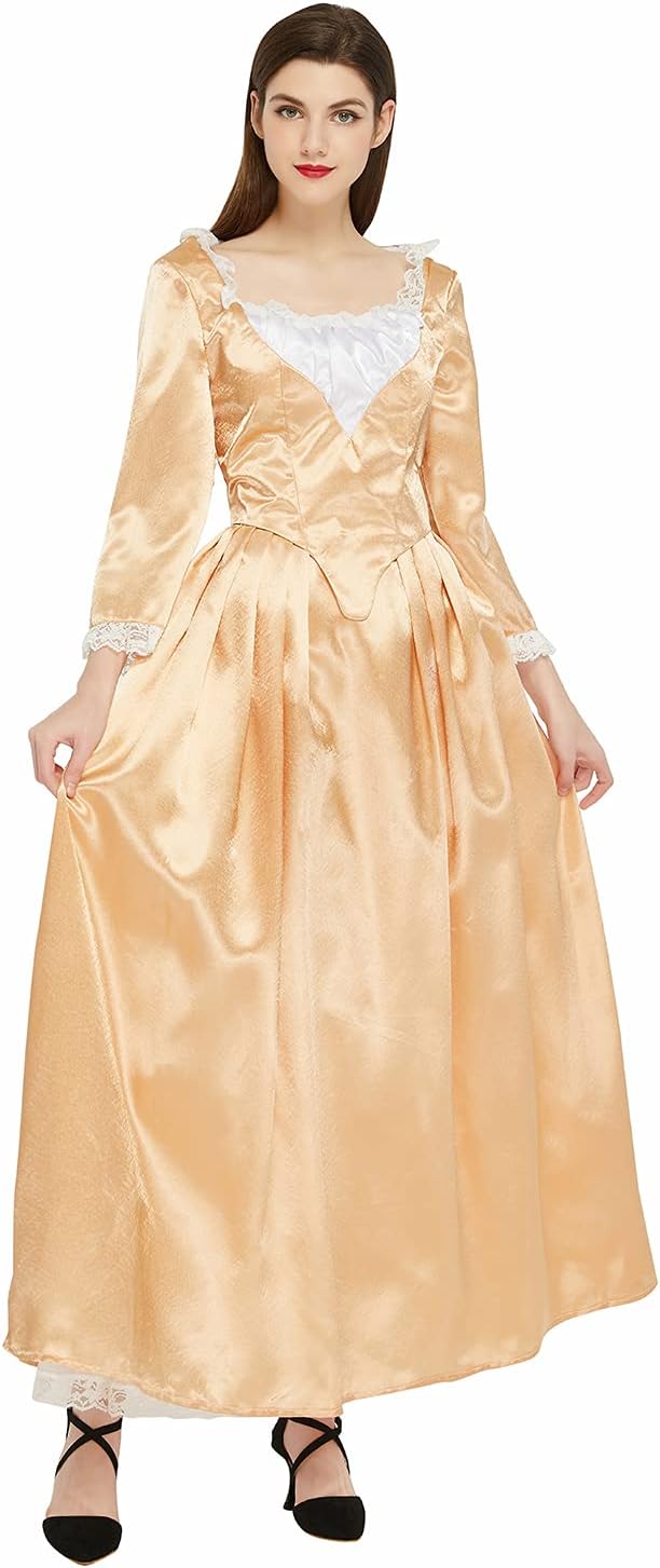 Cos-Animefly Women Cosplay Costume Dress Colonial Lady Corset-Style Ball Gown Victorian Medieval Dress