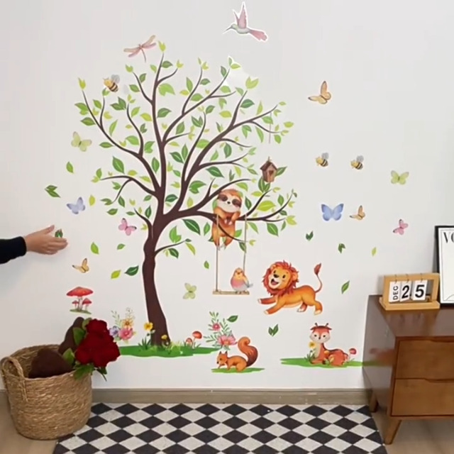 Vinilos decorativos de animales salvajes en hojas 2 unidades miniatura 7
