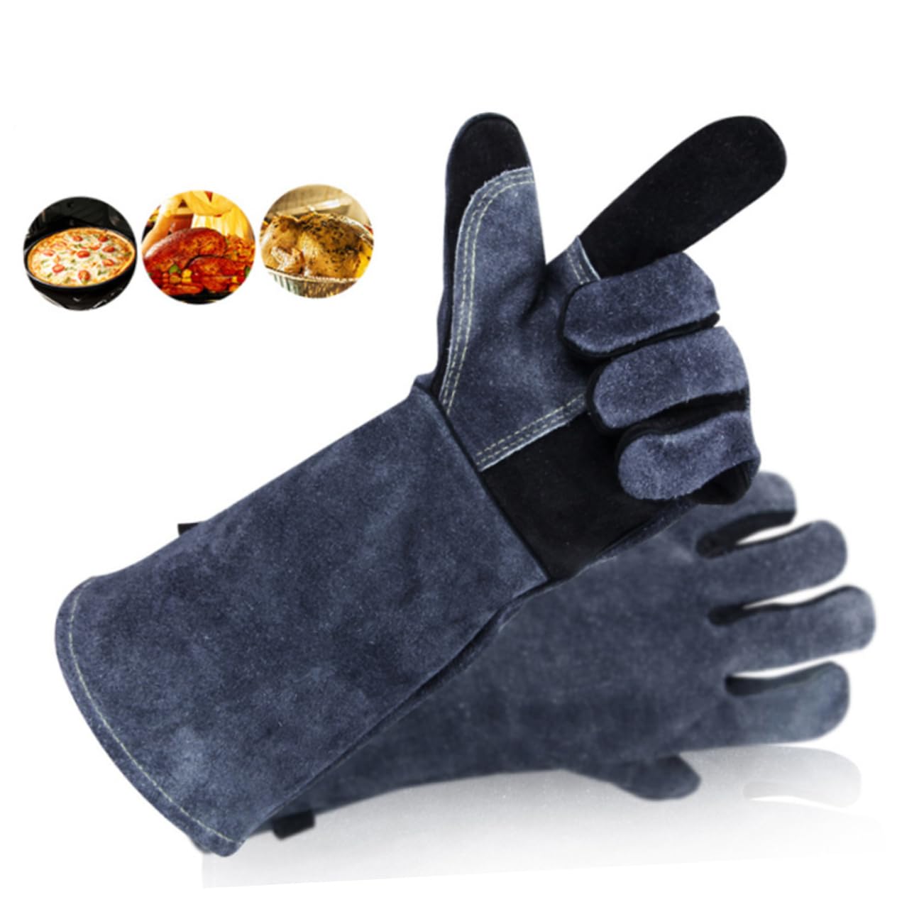 TOPBATHY 16 Guanti Da Barbecue Grigi E Neri Resistenti Al Calore E Ignifughi Per Cucinare Allaperto