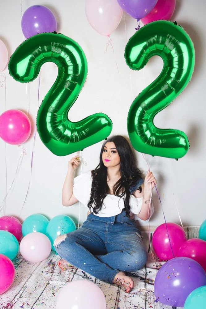 Numbers 22 Balloons, 22nd Dark Green Party Decorations for Girl Boys, 40 In Big 22nd Balloons for Engagement, Wedding, Celebration Party, Graduations, Photo Shoot