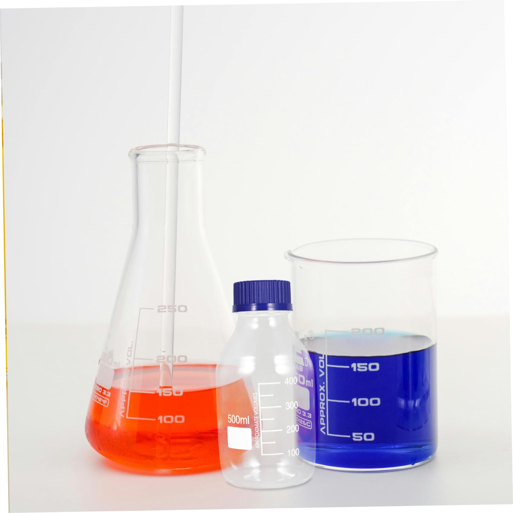 Cabilock 5 Sätze Reagenzflasche Chemisch Flasche Mit Stopfen Kappe Wieder Auffüllbar Medienflasche Mit Deckel Phiole Becher Glasflasche Flaschen Für Laborreagenzien Laborflasche 2 Stück * 5