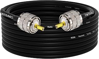 YOTENKO CB Coax Cable 30ft,CB Antenna Cable,UHF PL259 Cable,RG58 Coaxial Cable UHF Male to Male 50 Ohm Coax Low Loss for CB Radio,Ham Radio,SWR Meter,Dummy Load,Antenna Analyzer