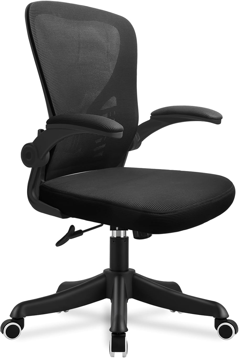 Bürostuhl Ergonomisch, Schreibtischstuhl mit Armlehnen, Drehbarer Sockel, 10cm Höhenverstellbarer Office Chair, Weich und Atmungsaktiv, für Zuhause, Konferenzempfang, Studio