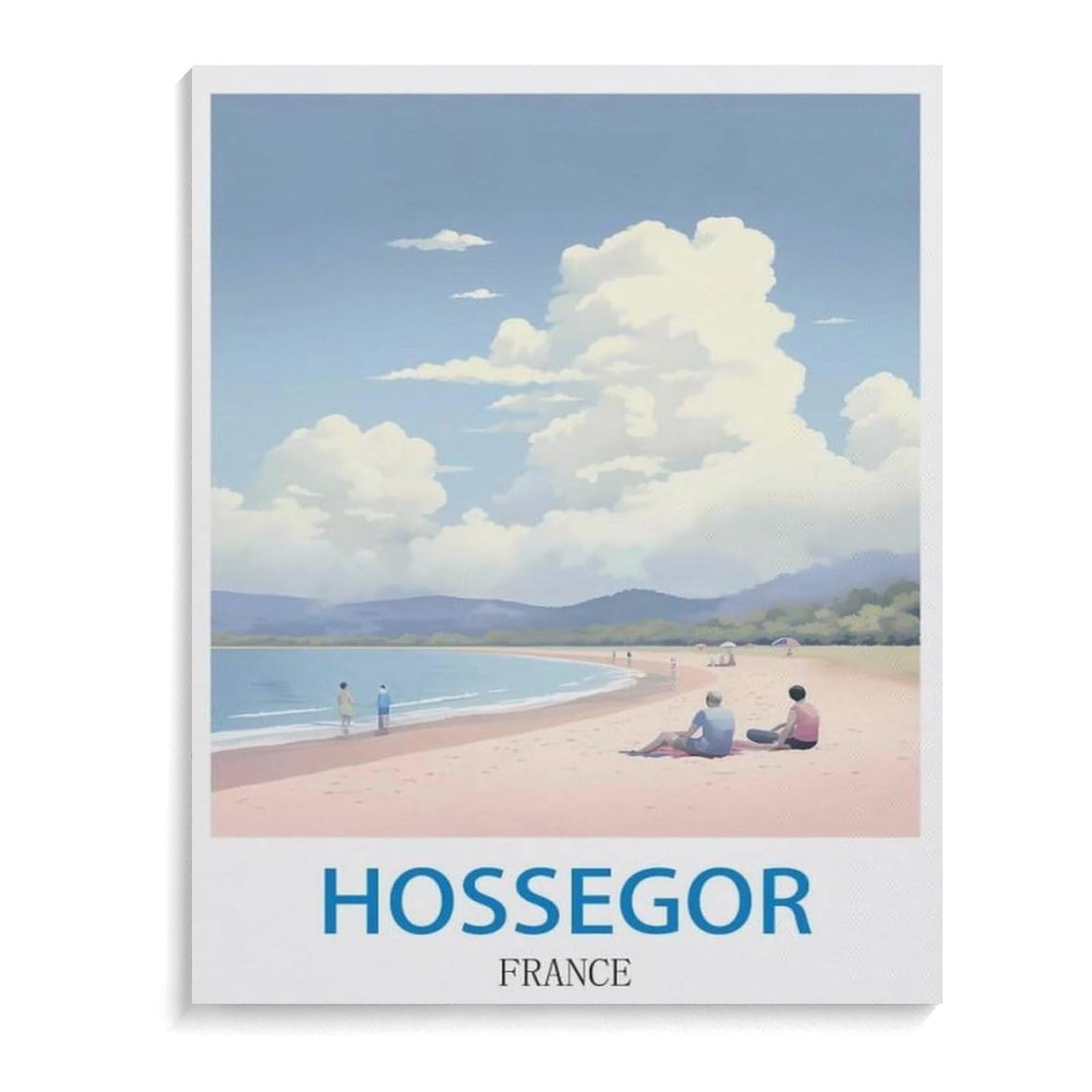 Puzzles for Adults Jigsaw Puzzles 1000 Pieces for Adults Kids,Hossegor France Vintage Travel Poster,Artwork Intellective Educational Toys Gifts(75x50cm)-A69 — image 1