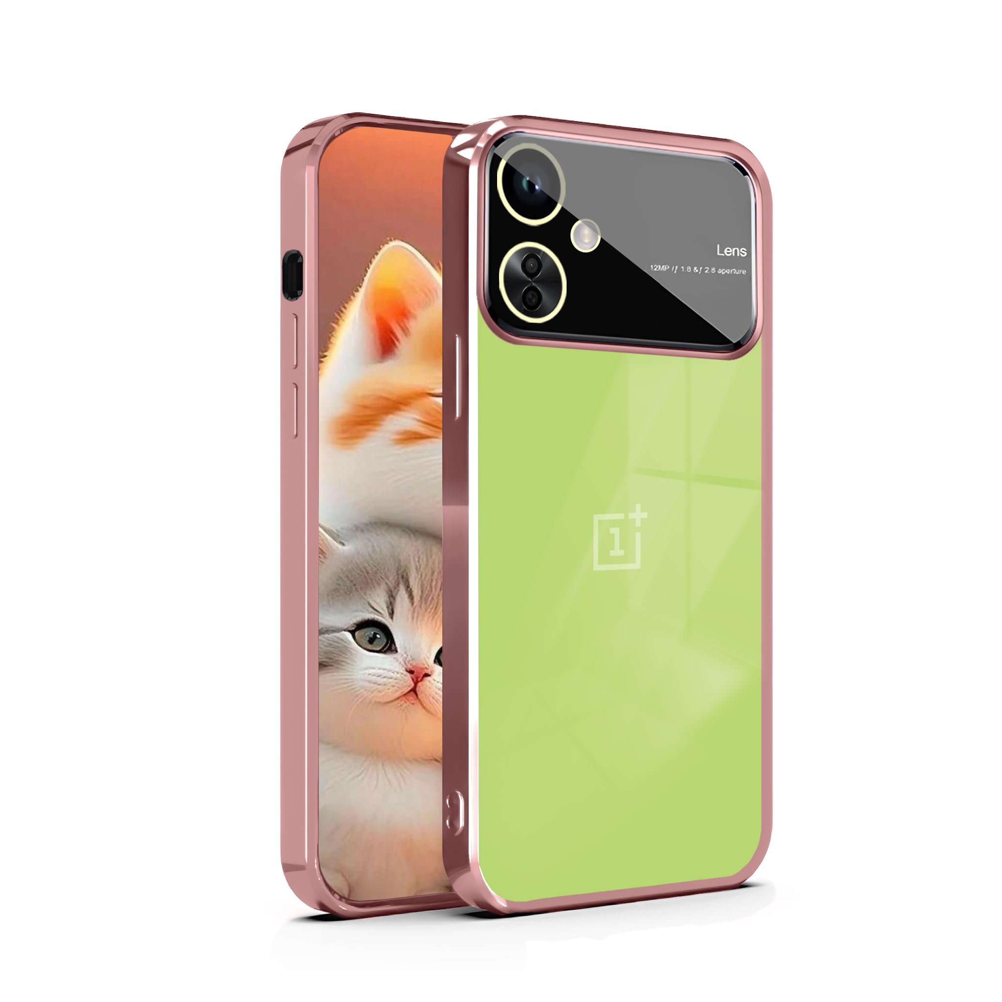 GetTechGoBack Case Cover Compatible for OnePlus Nord CE 3 Lite 5G|Camera & Lens Guard Protection | Soft Clear Case | Ultra Thin|Side Electroplated Gold