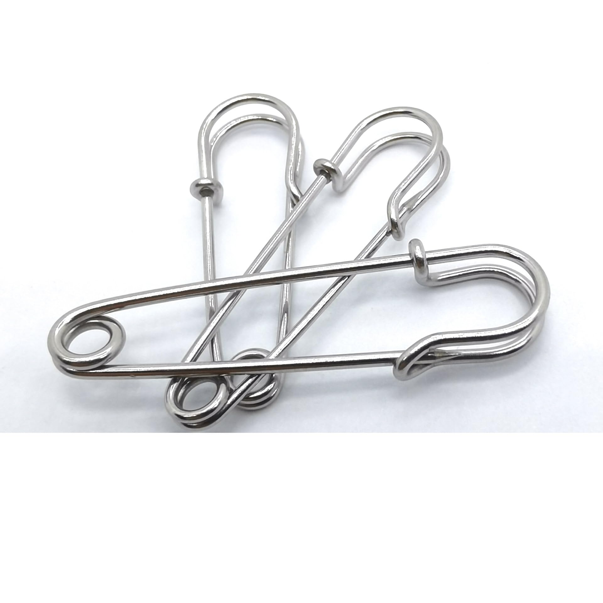 Duże agrafki, ciężkie agrafki, 20 szt. dużych agrafek, szpilki ze stali nierdzewnej, metalowe szpilki (kolor stali, 50 mm)