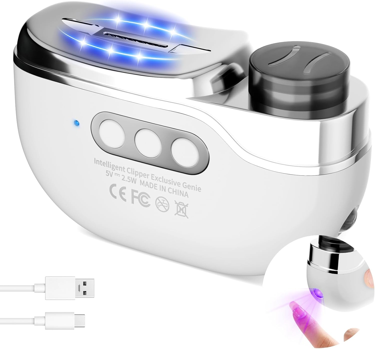 Electric Nail Clipper, 4-in-1 Rechargeable 3-Speed Electric Nail File & Polisher with LED Light, Nail Lamp & Storage-20260427022720