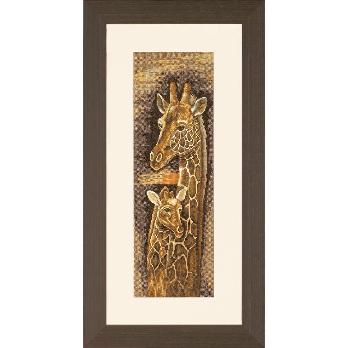 Lanarte Kit per ricamo a punto croce Animals Madre e Giraffa Baby Aida