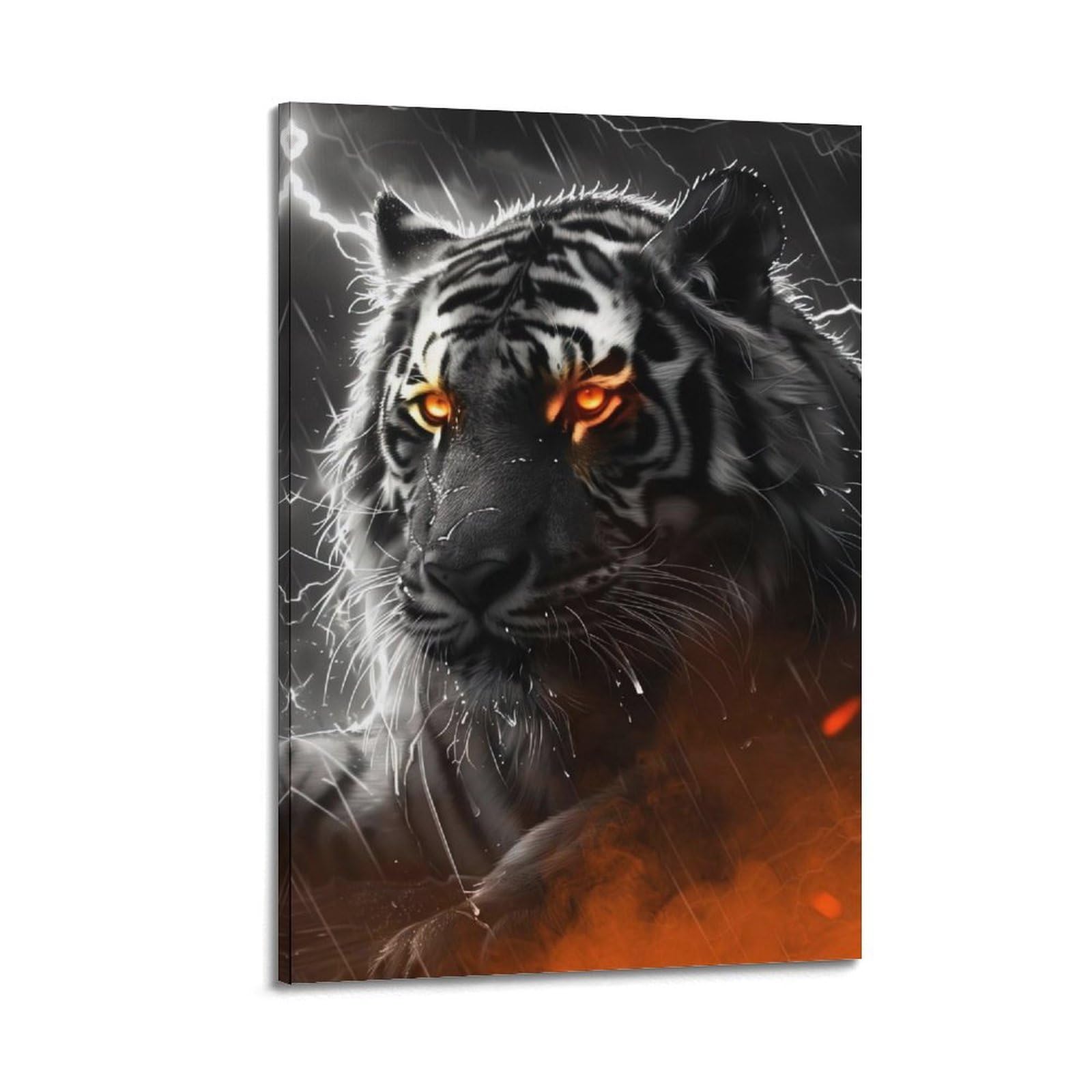 ZSZWHJ Animal Poster Tiger in The Rain Artwork Poster Decorative Painting Canvas Wall Posters And Art Picture Print Modern Family Bedroom Decor Posters 12x18inch(30x45cm)