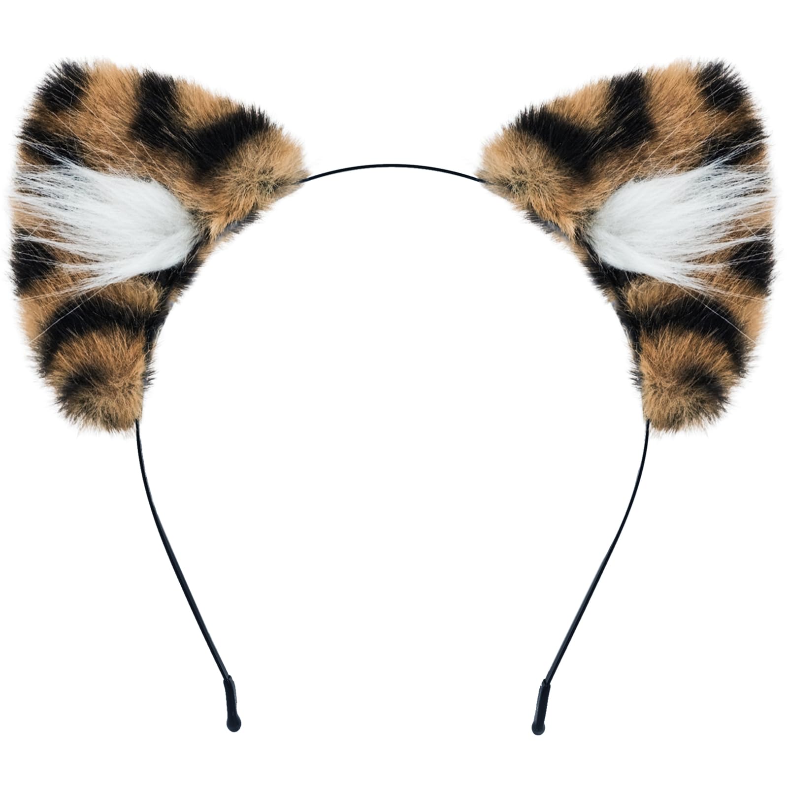 SIOTMERA Leopard Cat Ears Headband, Fluffy Leopard Print Cat Ears for Women Adult, Realistic Cheetah Ears Costume for Halloween, World Book Day, Christmas, Birthday Cosplay Fancy Dress Party