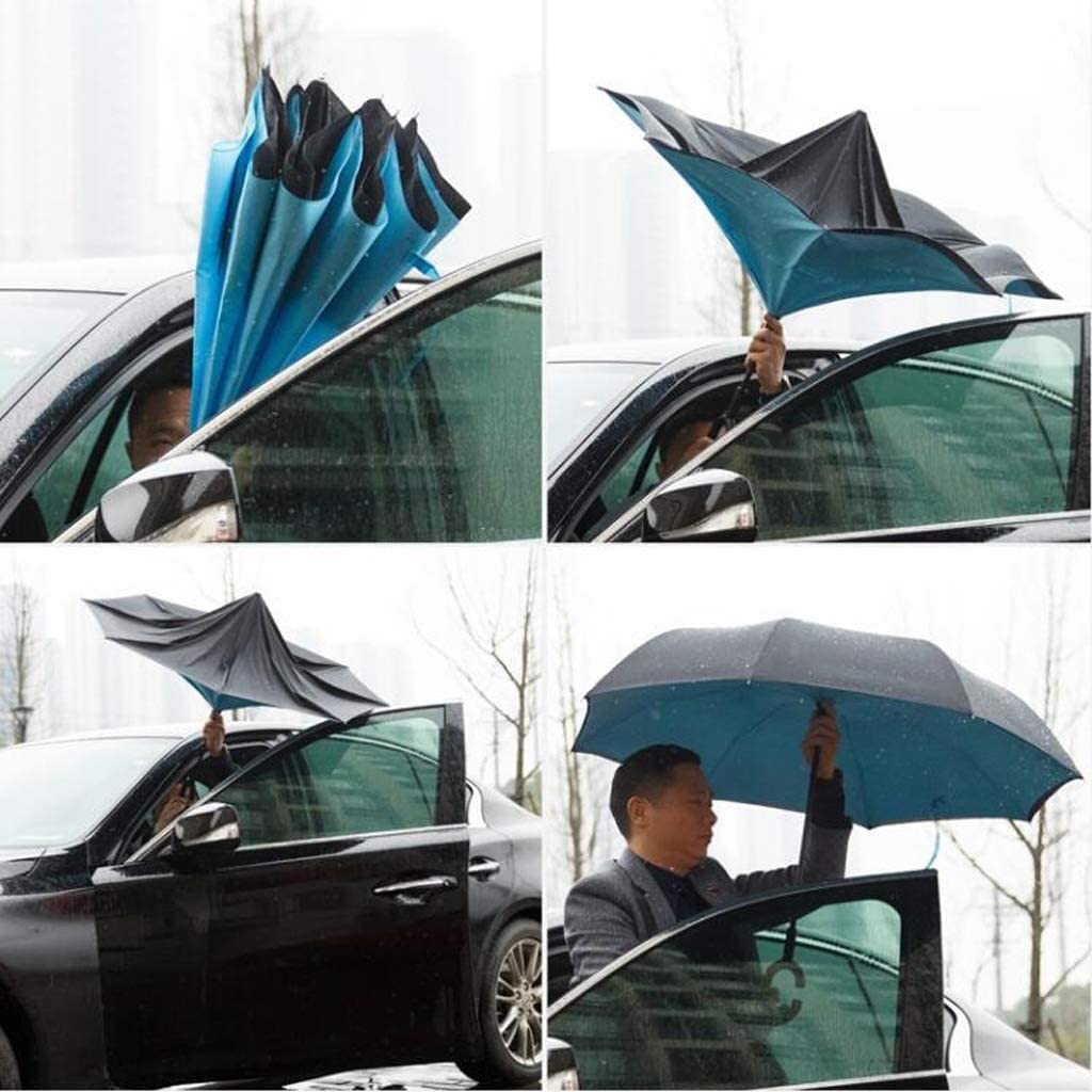 Paraplu's Paraplu C Handvat Winddicht Reverse Opvouwbare Paraplu Man Vrouwen Zon Regen Auto Omgekeerde Paraplu Anti UV Self Stand Parapluie Reisparaplu (Color : G, Size : 85X106CM