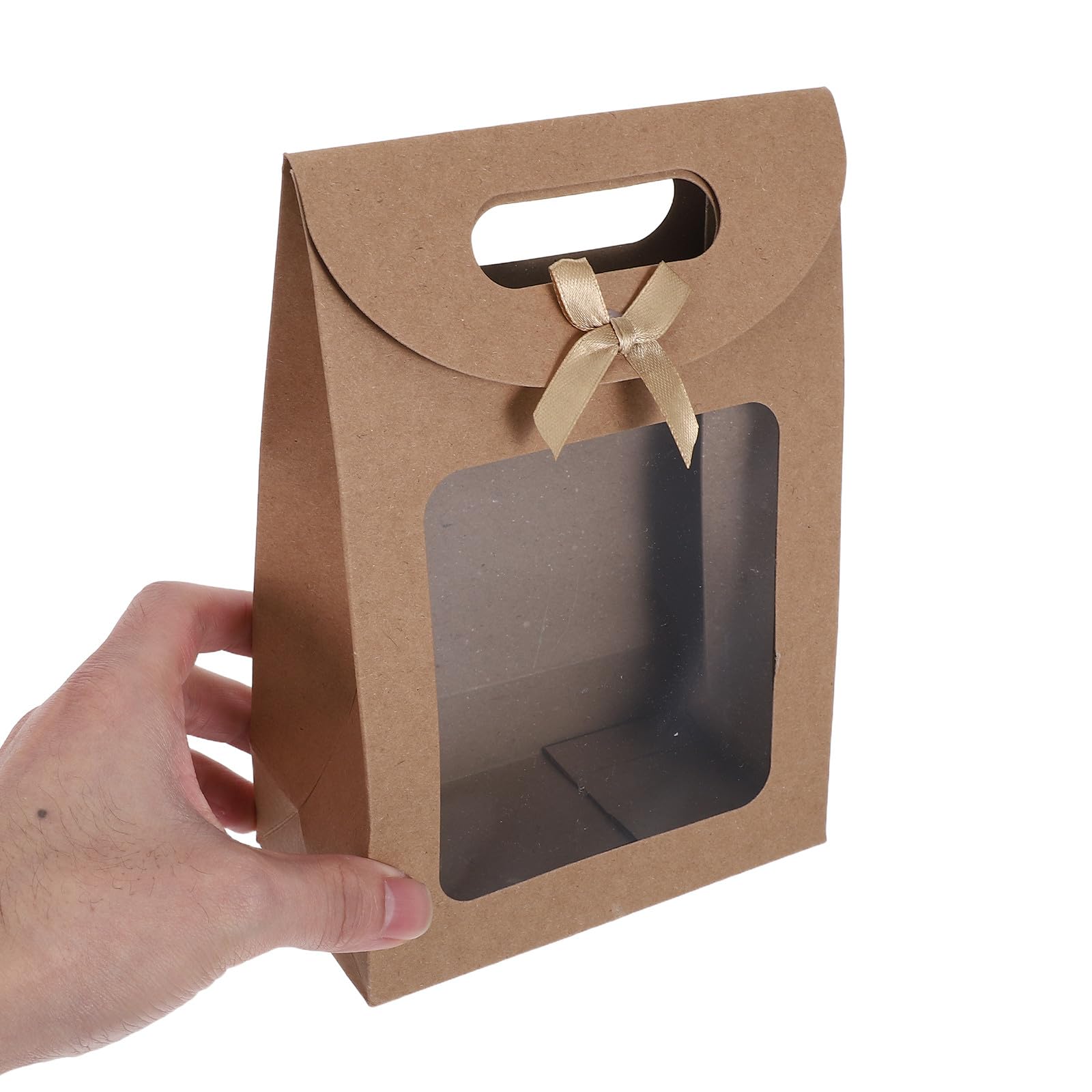 Bolsas de Ventana Transparente con Lazo y Asa, 20 Piezas para Dulces