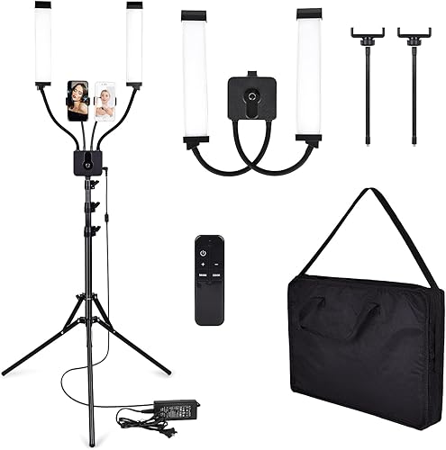 CENOZ - Lámpara de pestañas para extensiones de pestañas, 5800 lúmenes, luz esteticista para extensiones de pestañas con soporte de trípode y