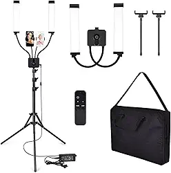 Lâmpada de cílios para extensões de cílios, luz esteticista CENOZ 5800LM para extensões de cílios com suporte de tripé e suporte de telefone, luminária de chão, luz de cílios para maquiagem, tatuagem,