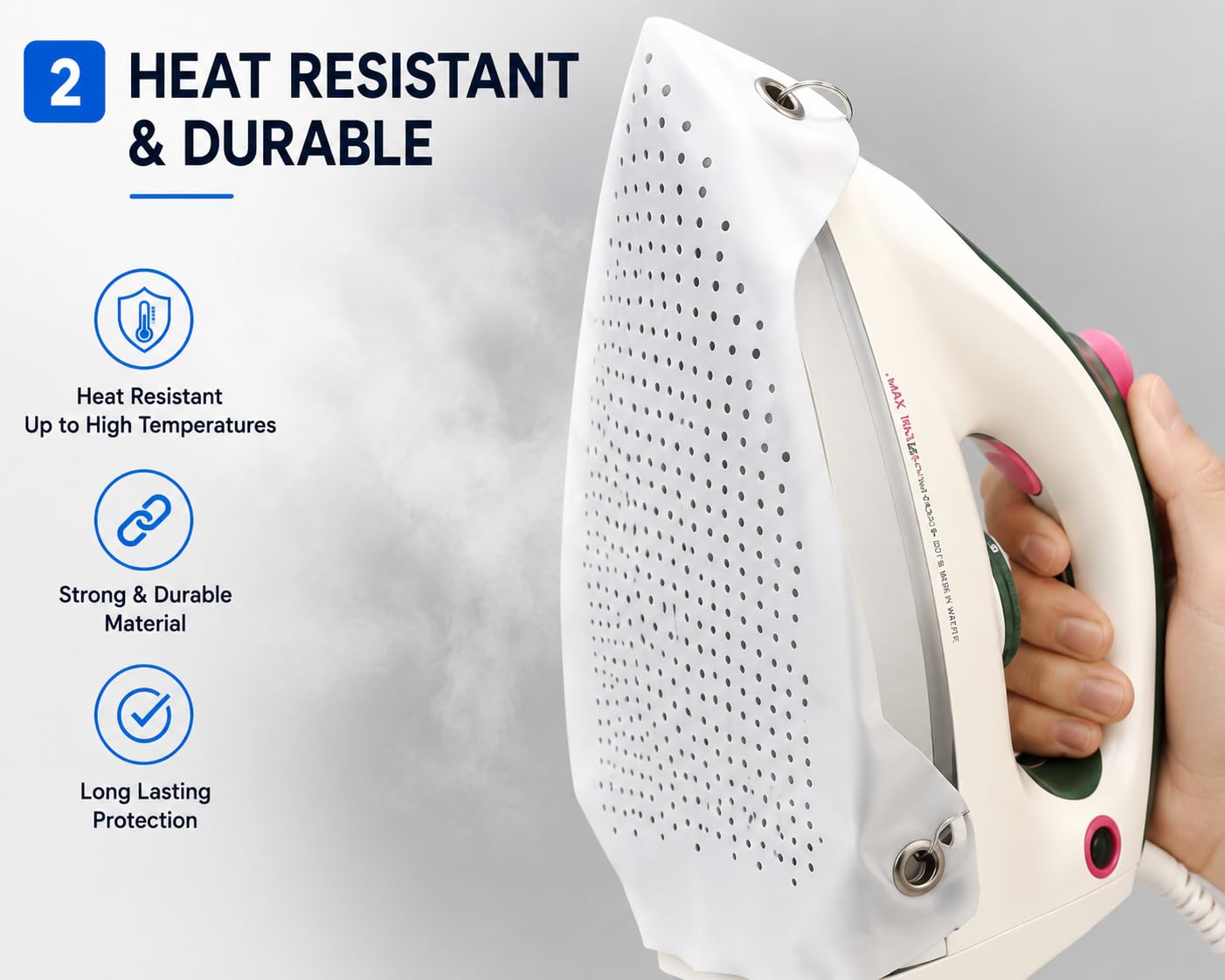 Teflon Iron Shoe Cover for Steam Irons - Non-Stick Soleplate Protector for Delicate Fabrics - Anti-Scorch, Anti-Shine, Universal Fit Ironing Aid 4