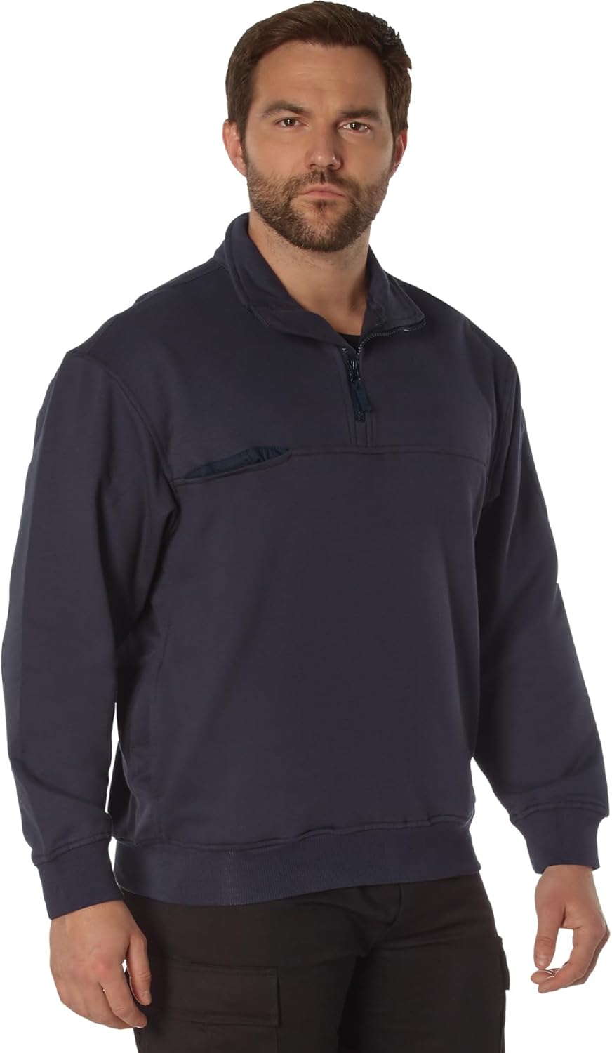 Rothco Quarter Zip Job Shirt – Warm 1/4 Zipper Long Sleeve Work Uniform Pullover Shacket