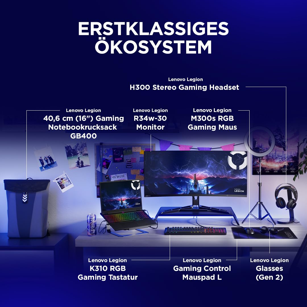Lenovo Legion 5i Gaming AI Laptop | 15.1" WQXGA 165Hz OLED Display | NVIDIA GeForce RTX 5070 | Intel Core i7-13650HX | 32GB RAM | 1TB SSD | Win11 | QWERTZ | Eclipse Black | 3 Monate GamePass