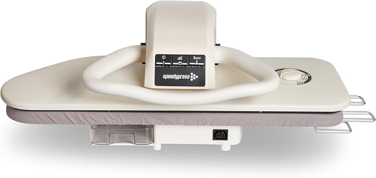 Speedypress SteamRise 8000 Heavy Duty Steam Ironing Press | 81cm Pressing Surface | Bottom-Up Steam Technology | Free Iron Attachment + Anti-Scale Filter + Replacement Cover & Pad | 2200W White