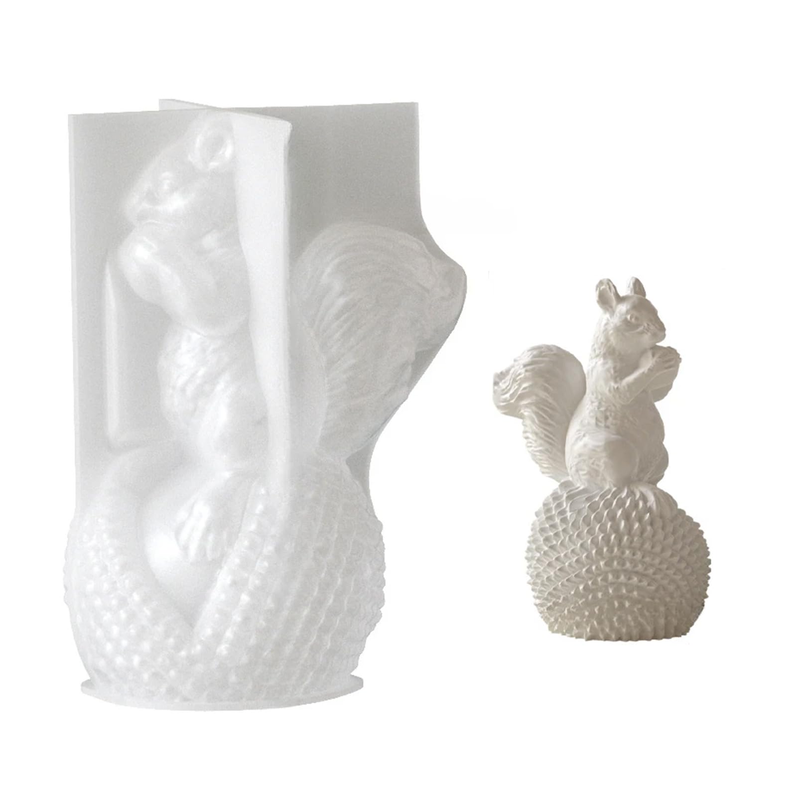 NEWFT Practical Craft Mold Squirrels Shape Handmade Supplies Ornament Silicone Texture for Clay Wax and Resin Crafting
