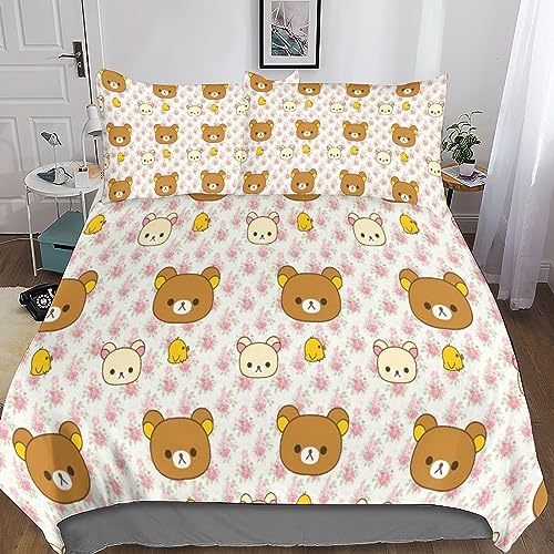 Housse de couette avec fermeture eclair Petit Ours 3D parure lit double - 4