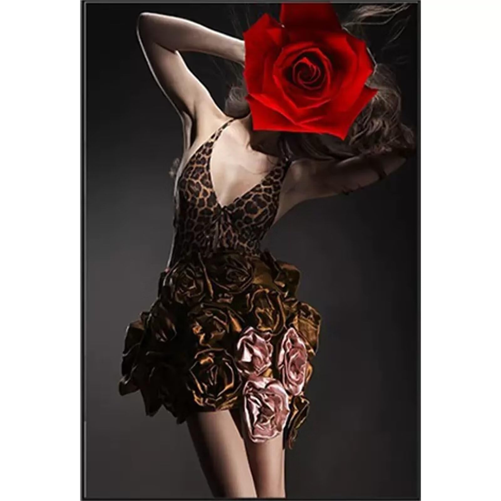 Diamond Painting Rose Girl grand format pour décorer le salon en famille avec un artisanat 5D