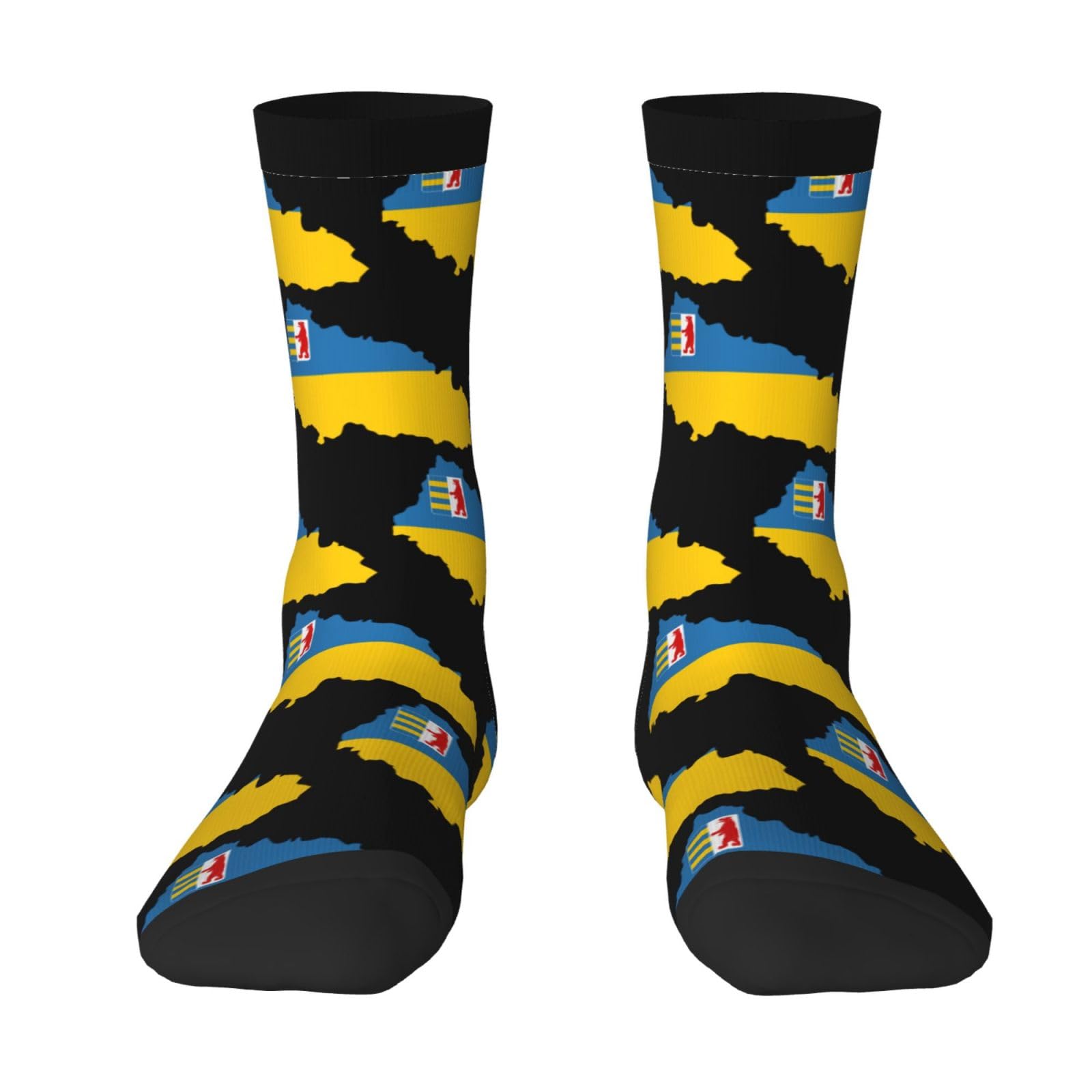 SIYTUAU Flag Map of Zakarpattia Oblast Socks For Women Men Cushion Athletic Crew Socks Casual Wicking Socks