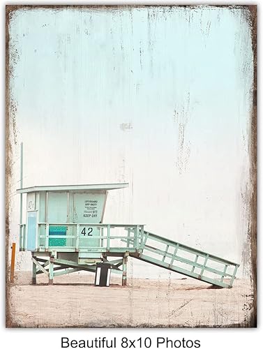 Miniatura 4 de Decoración rústica de pared de casa de playa, arte de pared con océano, decoración del hogar para baño, baño, sala de estar, dormitorio, oficina,