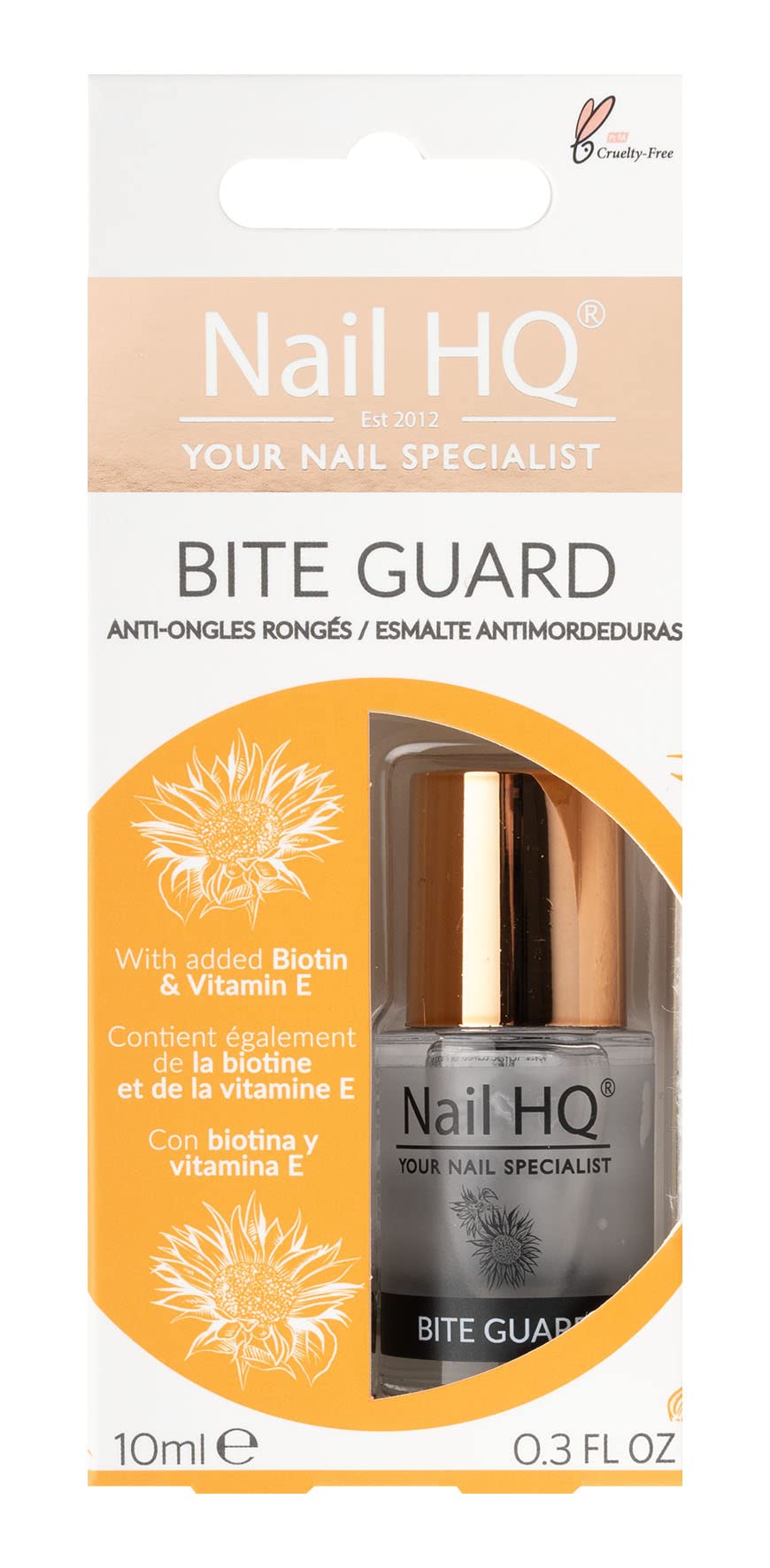 Bite Guard 10ml – Anti-Biting Nail Treatment & Thumb Sucking Deterrent with Biotin, Caffeine & Vitamin E for Natural Nail Growth – Vegan & Cruelty-Free Nail Biting Polish