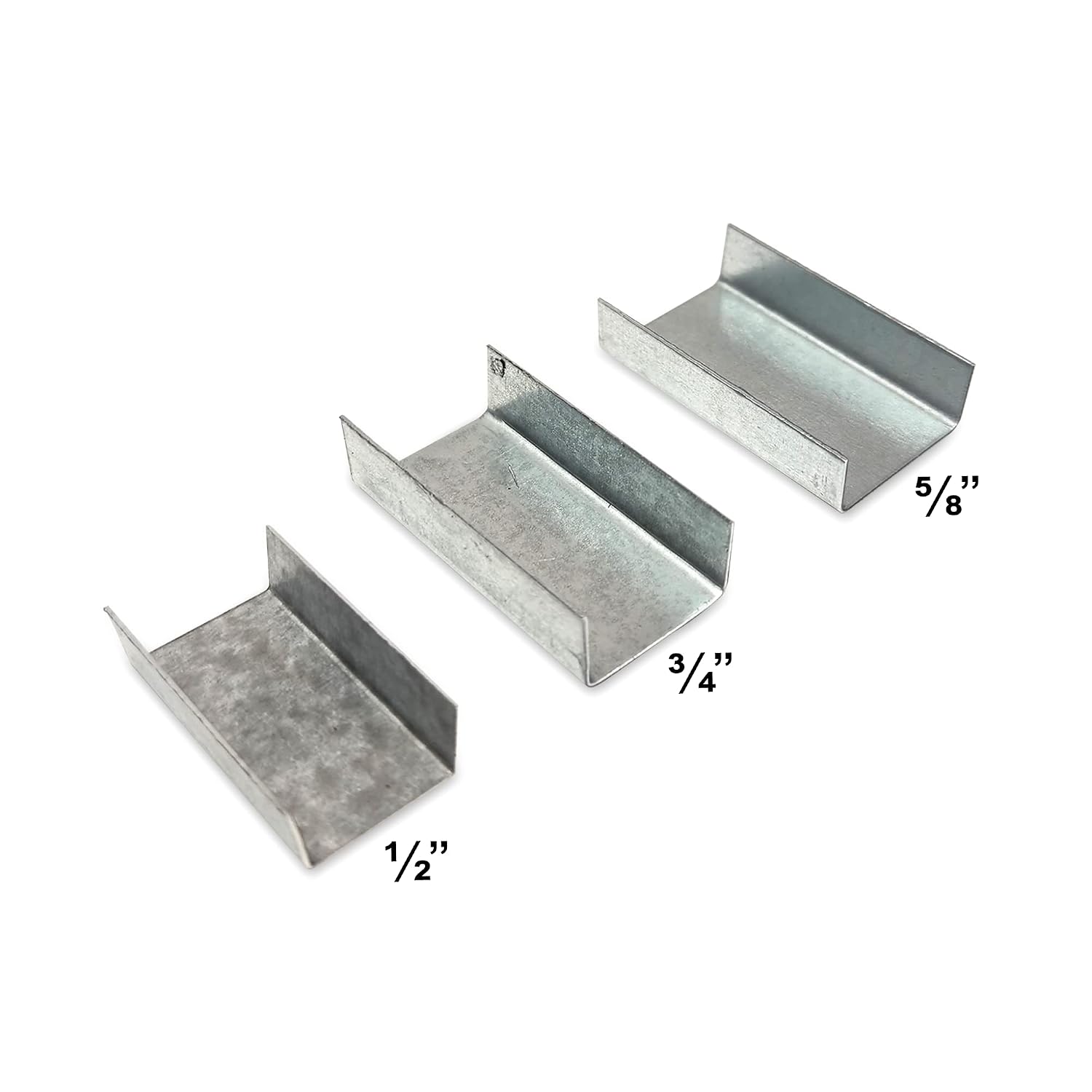 8 NET Packaging Open Strapping Seals for 3/4" Strap Width (Snap-On), High Strength Sturdy Galvanized Metal Heavy Duty Steel Strapping Seals, 1000 pcs/Box