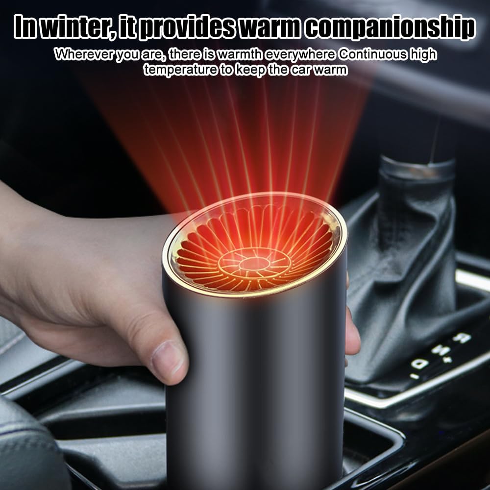 Calefactor para Coche Portátil, 12V 150W Calentador de Coche Ventilador de Calefacción y Refrigeración 2 en 1 Descongelador de Niebla de Parabrisas Enchufe de Mechero
