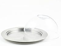 Vista 4 de Zoie + Chloe Mantequillera redonda de acero inoxidable con tapa fácil de sostener