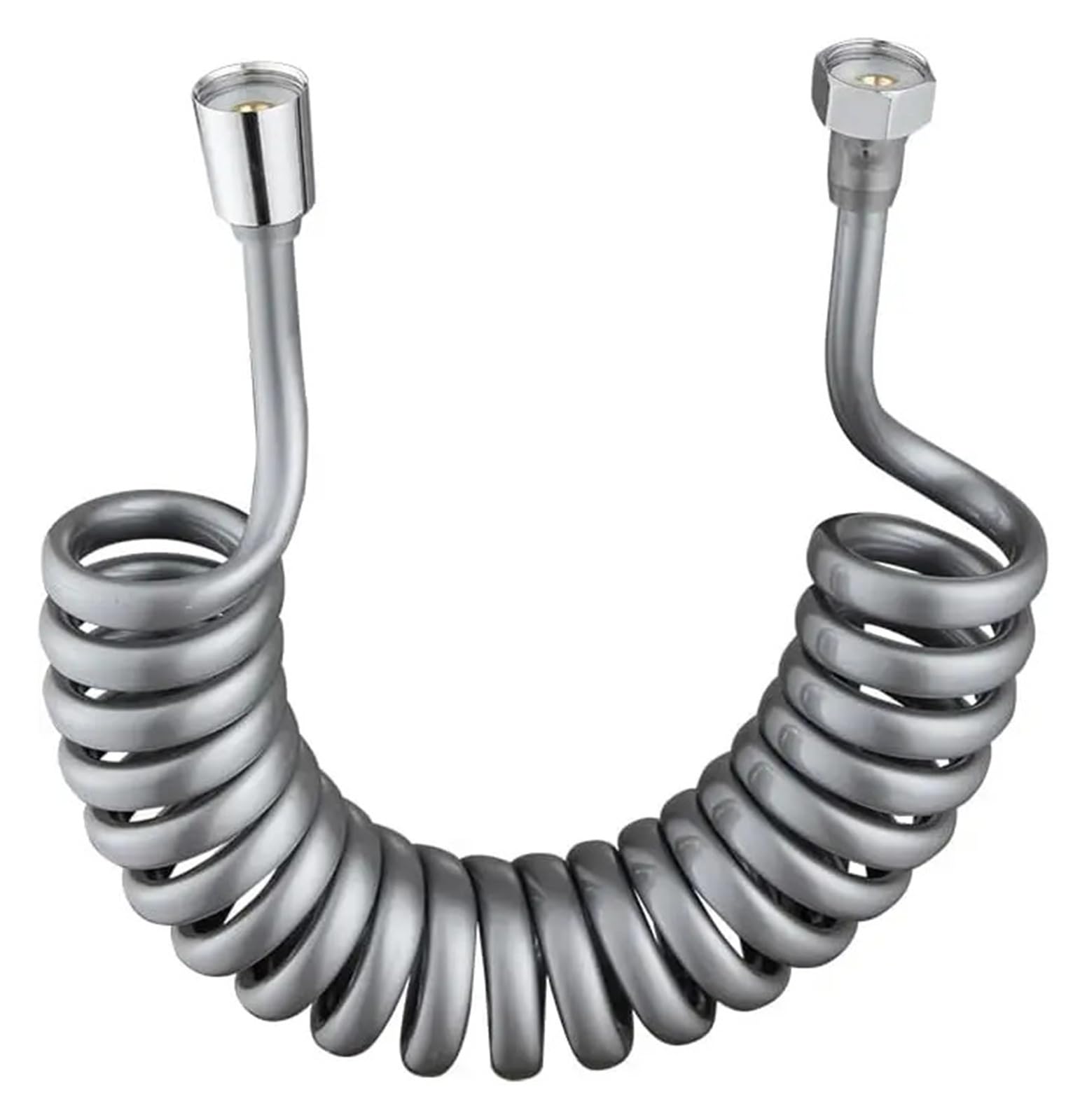 Manguera de ducha retráctil de 1,5 a 5 m, tubo de agua flexible en espiral para cabezales de ducha y rociadores de bidé, tubo de fontanería extensible G1/2 (negro, 2 m)