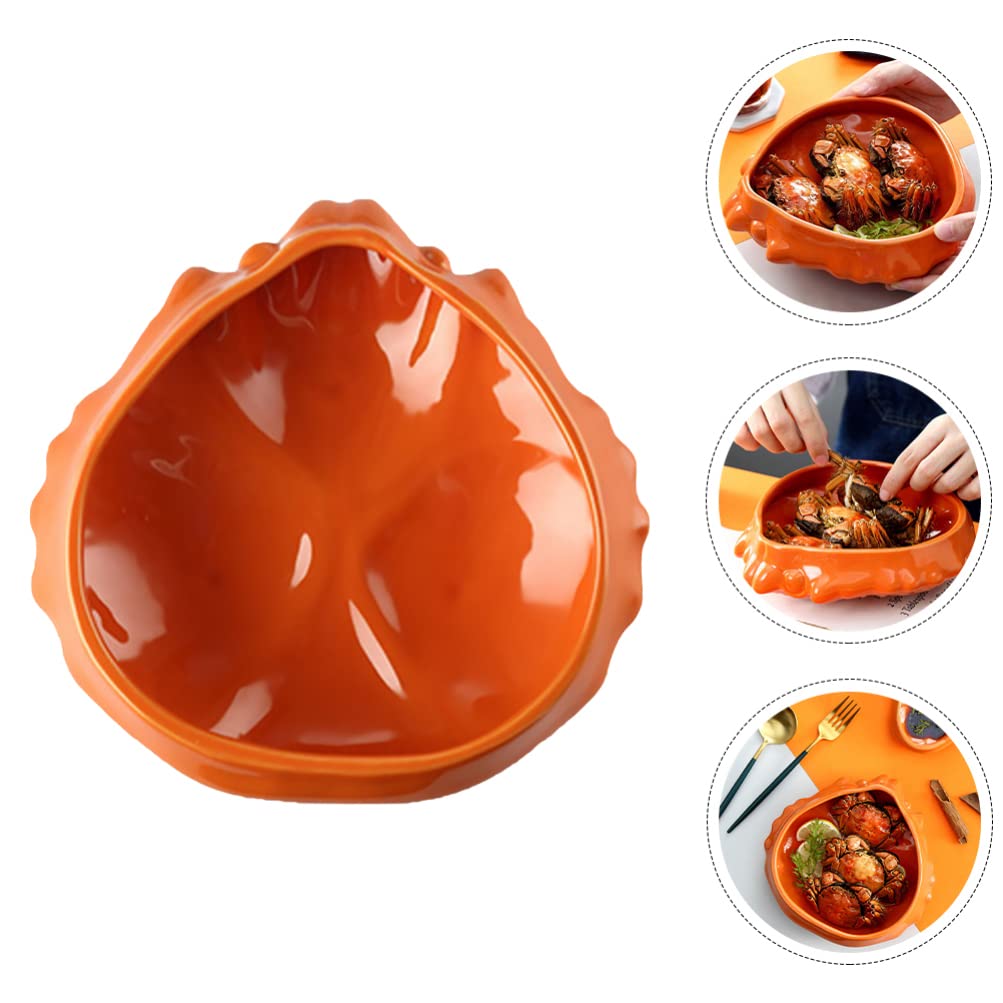 Alipis Vajilla Tazón De Cangrejo Plato De Aperitivos Tazón De Sopa Platos Para Servir Profundos Tazón De Arroz De Porcelana Plato Para Servir La Cena Cerámico Mariscos Cerámica Cocinando